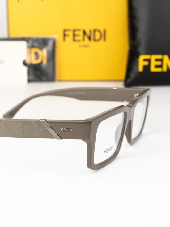 Fendi Women Eyeglasses Rectangular Brown Demo FE50114I 050 NEW AUTHENTIC main image 7